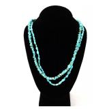 Lot 163 Dual Strand Raw Turquoise Necklace