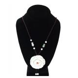 Lot 182 Gorgeous Jadeite Chinese Rose Necklace