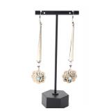 Lot 211 Stunning Fire Opal & Sterling Silver Earrings