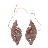 Lot 288 Pair of Wood Carved Burmese Plumb Line