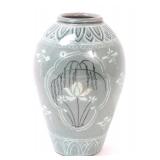 Lot 299 Korean Antique Celadon Crackle Glazed Jar