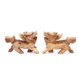 Lot 315 Fine Pair of Chinese Hardstone Dragons