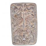 Lot 355 Chinese Bronze Plaque, Recumbent Jaguars