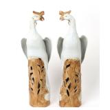 Lot 359 Fine Pair of Chinese Phoenix Porcelain Statues