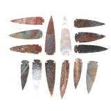 Lot 16 Great Collection of Fourteen Arrowheads