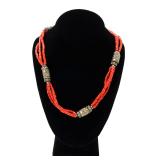 Lot 74 Gorgeous Tibetan Coral & Beaded Necklace