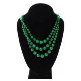 Lot 76 Gorgeous Tripple Strand Jade Style Necklace