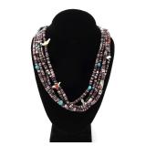 Lot 82 Gorgeous Five Strand Shell & MOP Beaded Necklace