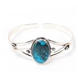 Lot 84 Lovely Turquoise and Sterling Silver Cuff Bracelet