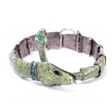 Lot 88 Taxco Sterling Enamel Snake Bracelet