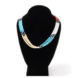 Lot 102 Gorgeous Shell, Turquoise & Coral Beaded Necklace