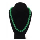 Lot 117 Lovely Bright Green Chinese Jade Style Necklace