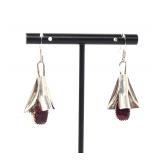 Lot 143 Louise Yazzie, Navajo Garnet & Sterling Silver Earrings