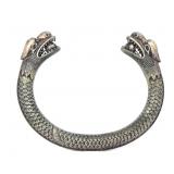 Lot 146 Gorgeous Dragon Cuff Bracelet, Articulated Flaming Pearls