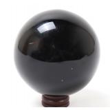 Lot 204 Wonderful Natural Obsidian Sphere wStand