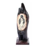 Lot 241 Mounted Petrified Wood wHide Peregrine Falcon