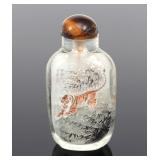 Lot 299 Reverse Painted Chinese Snuff Bottle, Ferocious Tigers