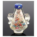 Lot 310 Chinese Glass Snuff Bottle wLapis Stopper