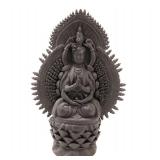 Lot 331 Beautiful Chinese Brown Glazed Seated Guanyin, 100 Hands