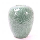 Lot 335 Lovely Chinese Celedon Chrysanthemum Vase
