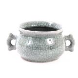 Lot 357 Chinese Green Crackle Glazed Pot