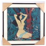 Lot 365 Chinese Woodblock Print of a Woman in the Nude