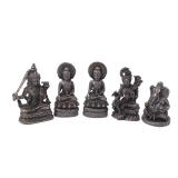Lot 398 Antique Group of Miniature Buddha, Ganesh & Tara Figures