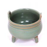 Lot 410 Chinese Tripod Crackle Glazed Pot