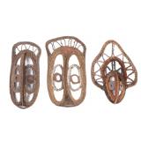 Lot 431 Group of Three Fiber Yam Masks