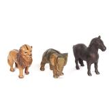 Lot 491 Three Antique Cast Iron Animal Banks