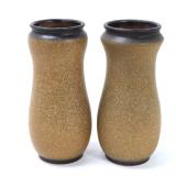 Lot 504 Pair of Brown and Black Glazed Vases