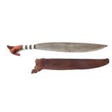 Lot 39 Large WWII Moro Barong Sword with Scabbard