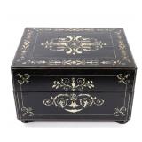 Lot 144 Beautiful Antique Birds Eye Maple Wood Jewelry Box