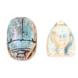 Lot 147 Group Lot of Faience Scarab & Mummy Mask Beads