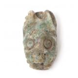 Lot 160 Scarce Olmec Jade Jaguar Head Bead, 900 BCE - 500 BCE