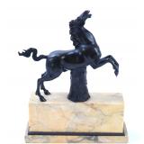 Lot 195 Gorgeous Heavy Bronze Statue of a Horse wGrand Tour Sienna Marble Base