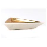 Lot 200 Lovely White Marble and Copper Triangular Tray