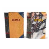 Lot 208 Gorgeous Pair of Grand Tour Marble Books, Roma