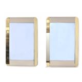 Lot 231 Pair of Mid-Century Italian Style Satin Metal Wall Mirrors