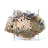 Lot 253 Raw Aquamarine & Crystal Quartz Specimen wStand