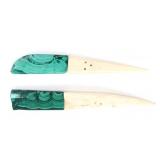 Lot 257 Handsome Pair of Malachite & Bone Letter Openers