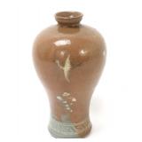 Lot 291 Stunning Korean Meiping Vase, Red-Crowned Crane