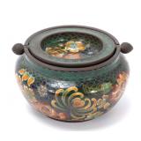 Lot 308 19th C. Chinese Cloisonne Ashtray w Revolving Top