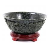 Lot 316 Large Chinese Jade Style Bowl wStand