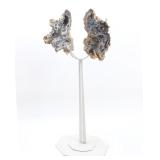 Lot 1 Butterfly Agate Quartz Geode on Custom Stand