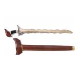 Lot 40 19th C. 13 Wave Moro Sulu Kris w Scabbard