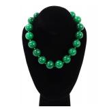 Lot 81 Beautiful Chinese Green Jade Style Necklace