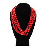 Lot 109 Gorgeous Multistrand Coral Beaded Necklace
