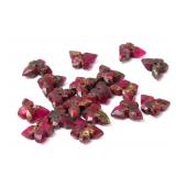 Lot 111 Lovely Group of Raw Ruby Butterfly Beads
