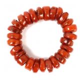 Lot 117 Beautiful Amber Disc Bead Bracelet